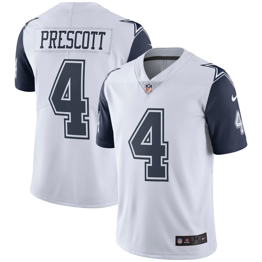 Men Dallas Cowboys #4 Dak Prescott Nike White Vapor Untouchable Color Rush Limited NFL Jersey->youth nfl jersey->Youth Jersey